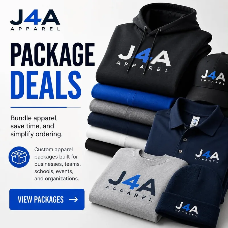 Custom Package Deals — screen printing and embroidery by Jam4 Apparel