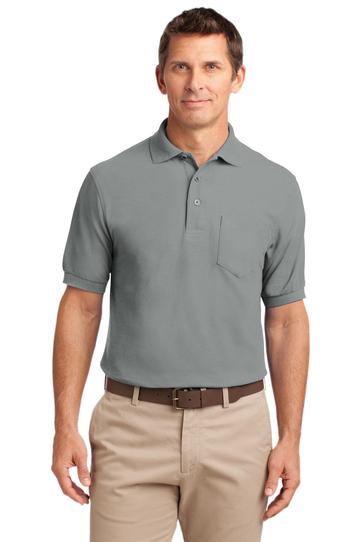Port Authority K500P in Cool Grey β custom apparel by Jam 4 Apparel