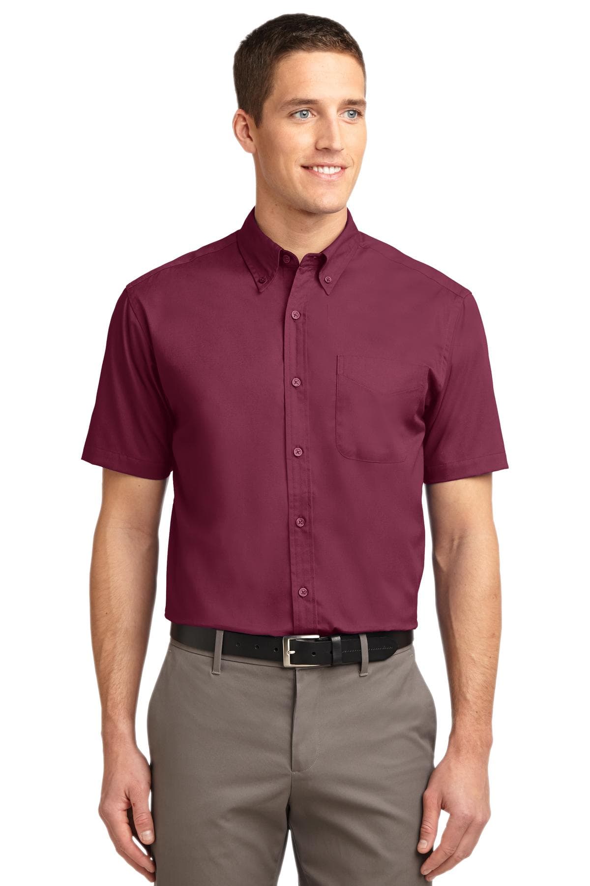 Port Authority TLS508 in Burgundy/ Light Stone β custom apparel by Jam 4 Apparel