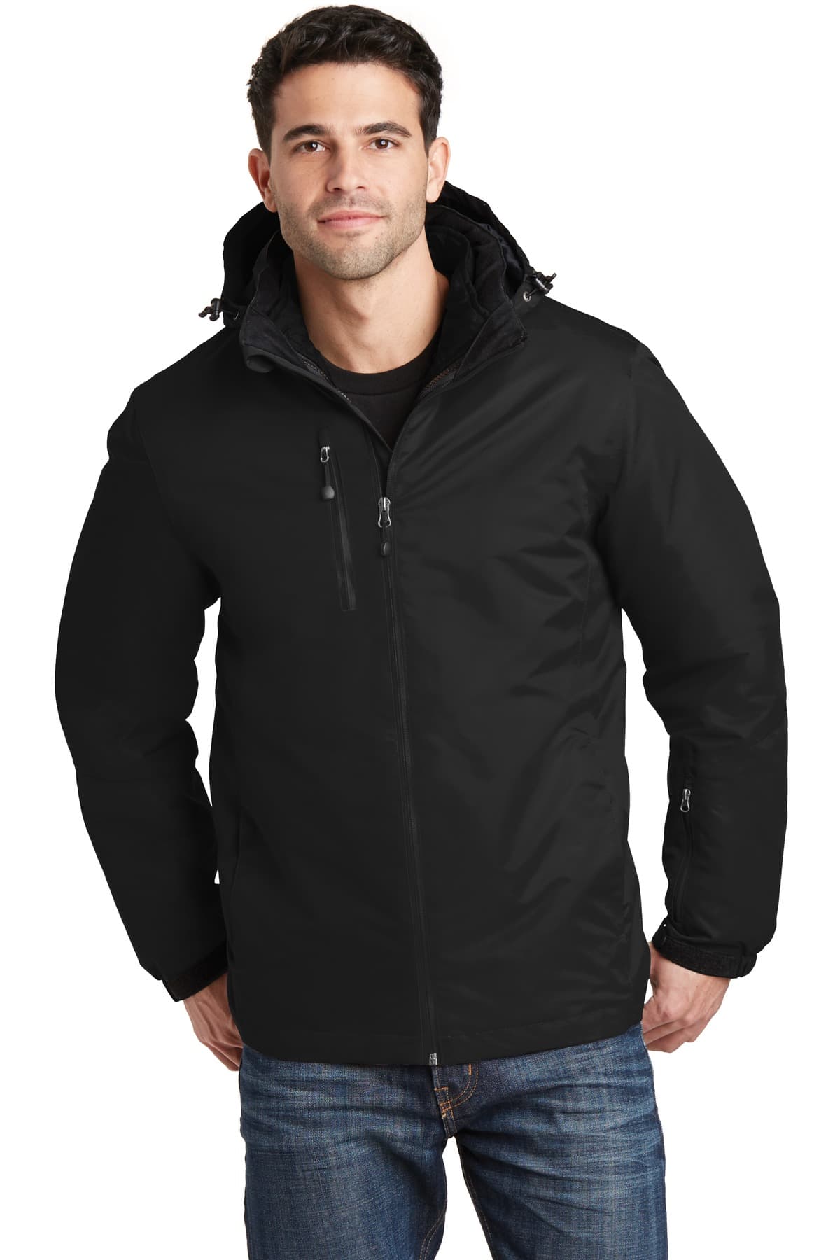 Port Authority J332 in Black/ Black — custom apparel by Jam 4 Apparel