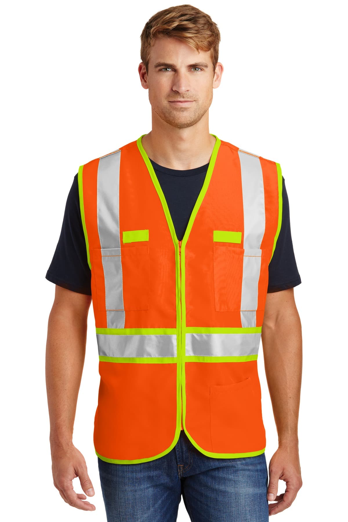CornerStone CSV407 in Safety Orange/ Safety Yellow β custom apparel by Jam 4 Apparel