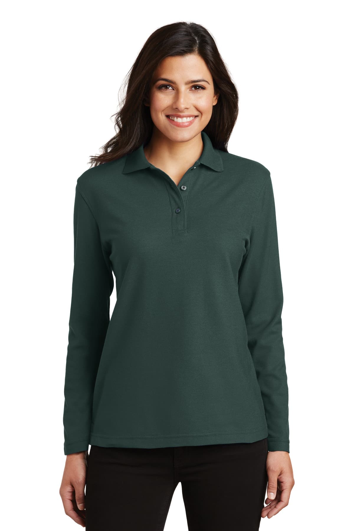 Port Authority L500LS in Dark Green — custom apparel by Jam 4 Apparel