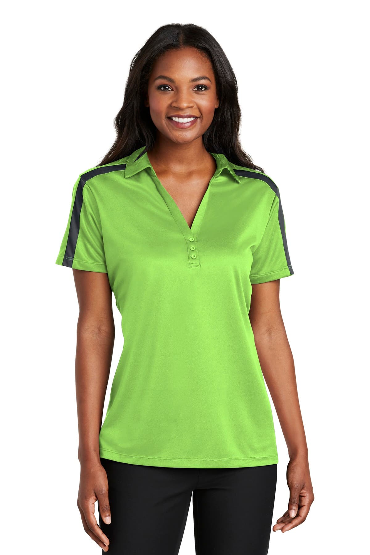 Port Authority L547 in Lime/ Steel Grey β custom apparel by Jam 4 Apparel