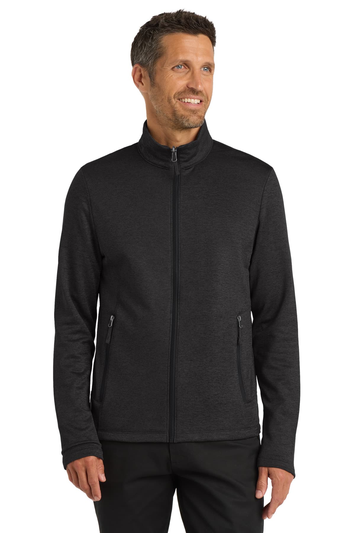 Port Authority F905 in Deep Black Heather β custom apparel by Jam 4 Apparel