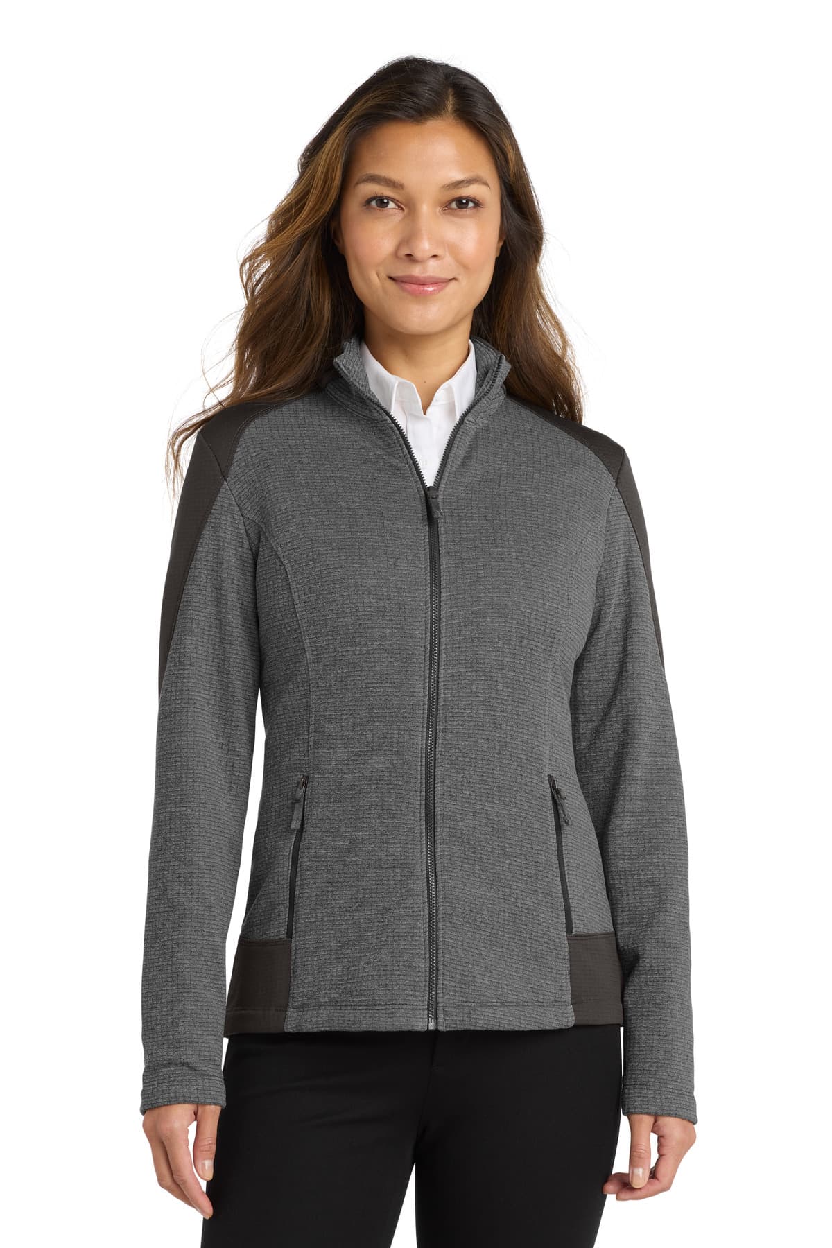 Port Authority L239 in Grey Smoke Heather/ Grey Smoke — custom apparel by Jam 4 Apparel