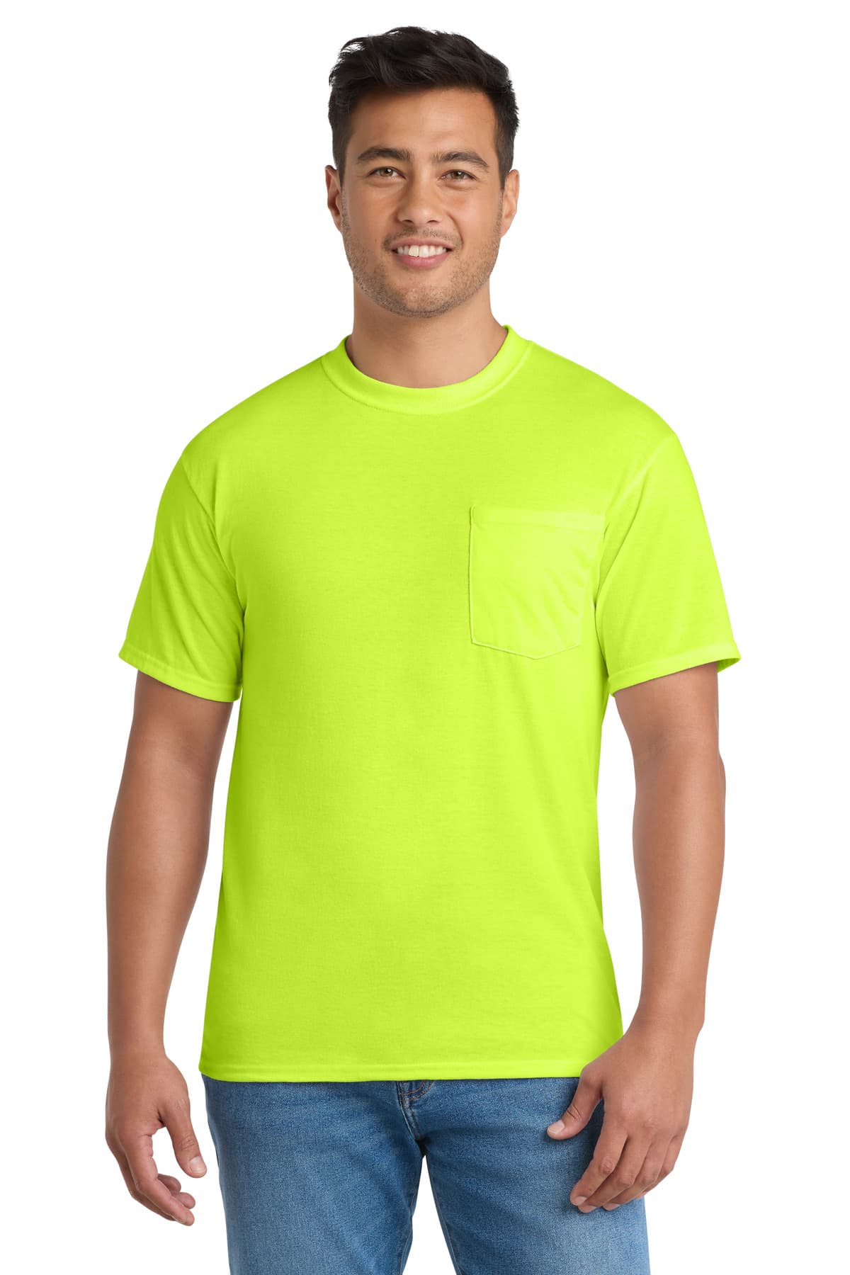 Port & Co PC55P in Safety Green — custom apparel by Jam 4 Apparel