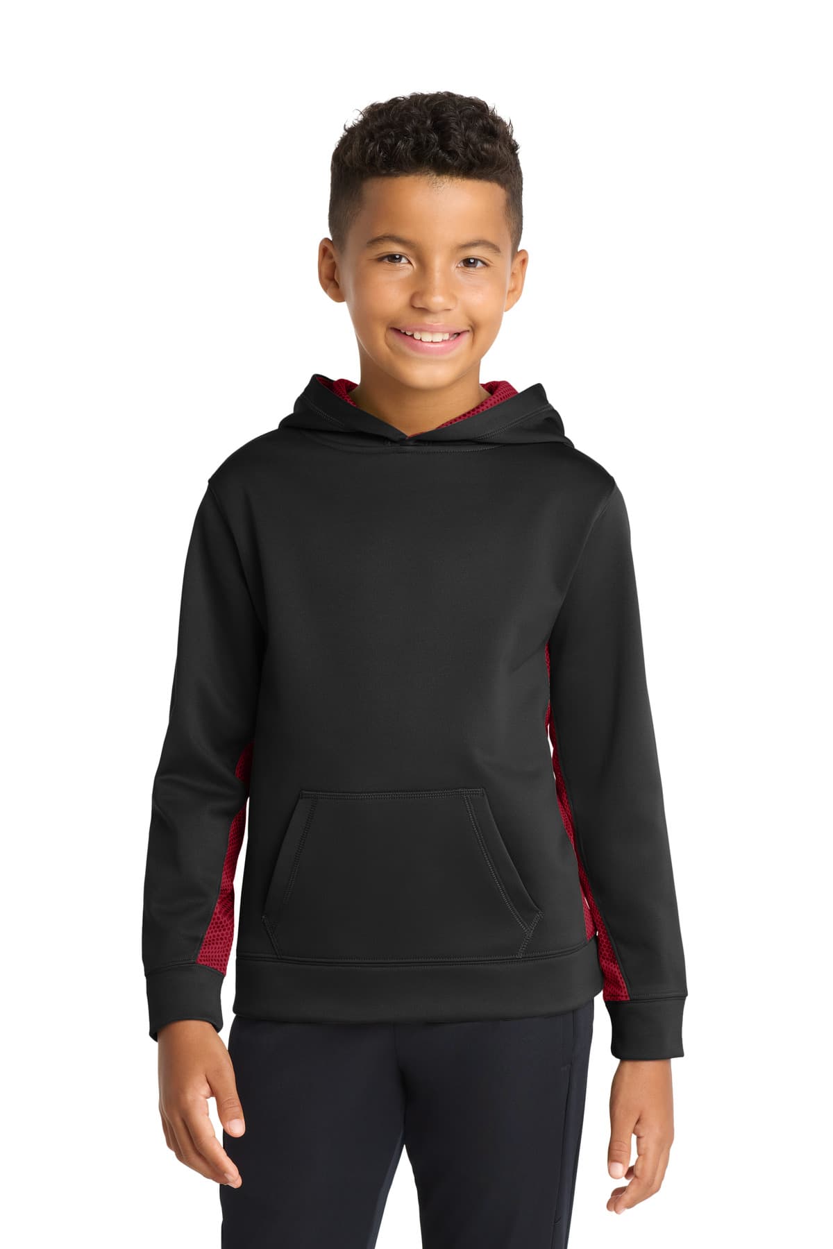 Sport-Tek YST239 in Black/ Deep Red — custom apparel by Jam 4 Apparel