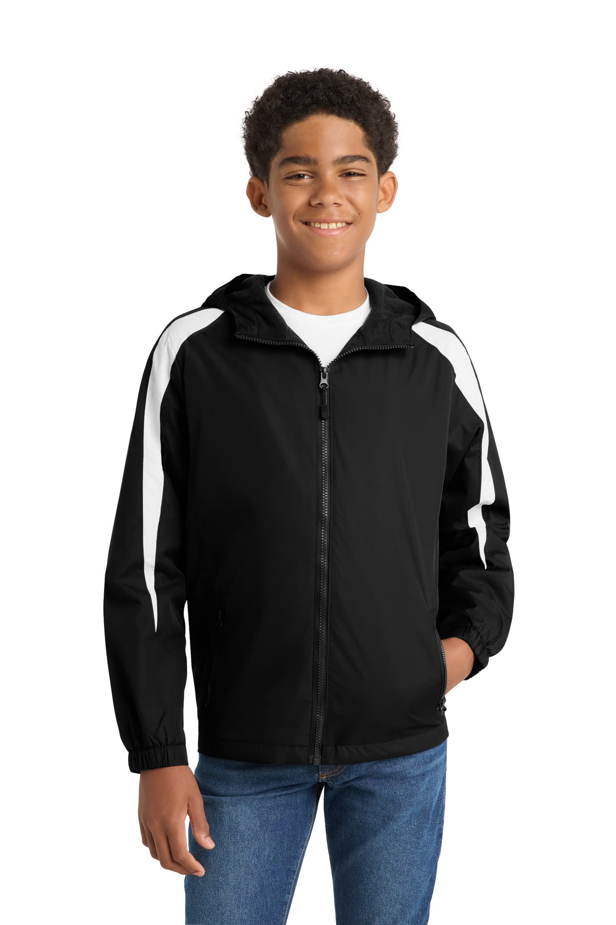 Sport-Tek YST81 in Black/ White β custom apparel by Jam 4 Apparel