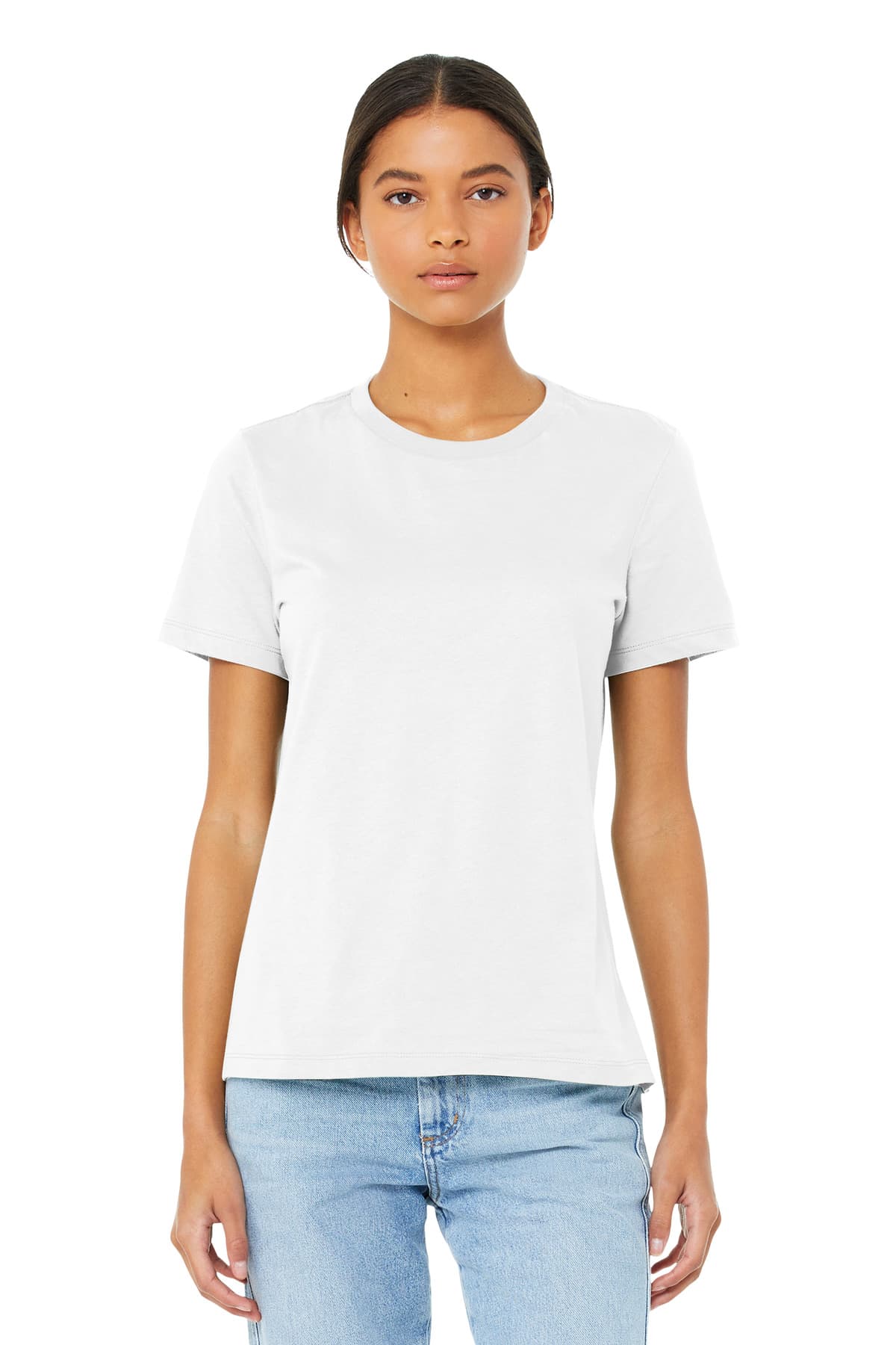 Bella + Canvas BC6400 in White — custom apparel by Jam 4 Apparel