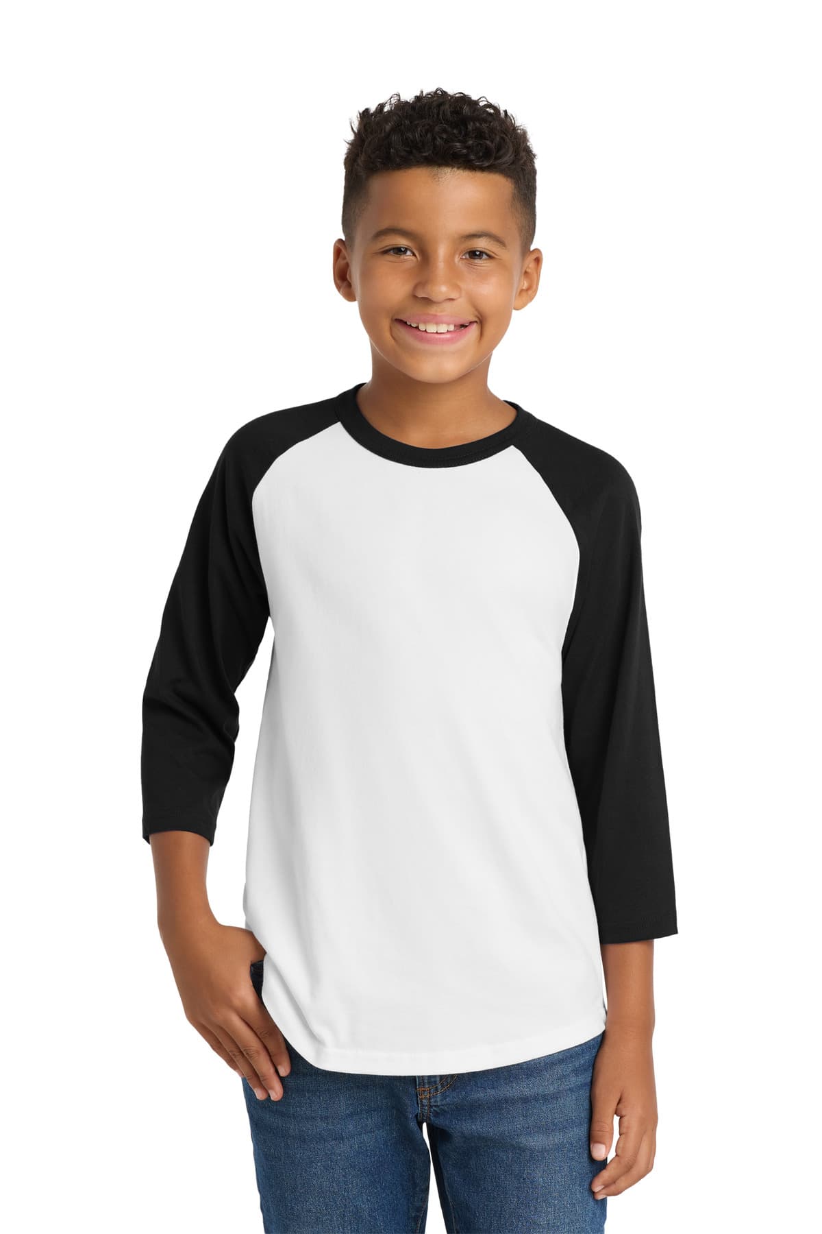 Sport-Tek YT200 in White/ Black β custom apparel by Jam 4 Apparel
