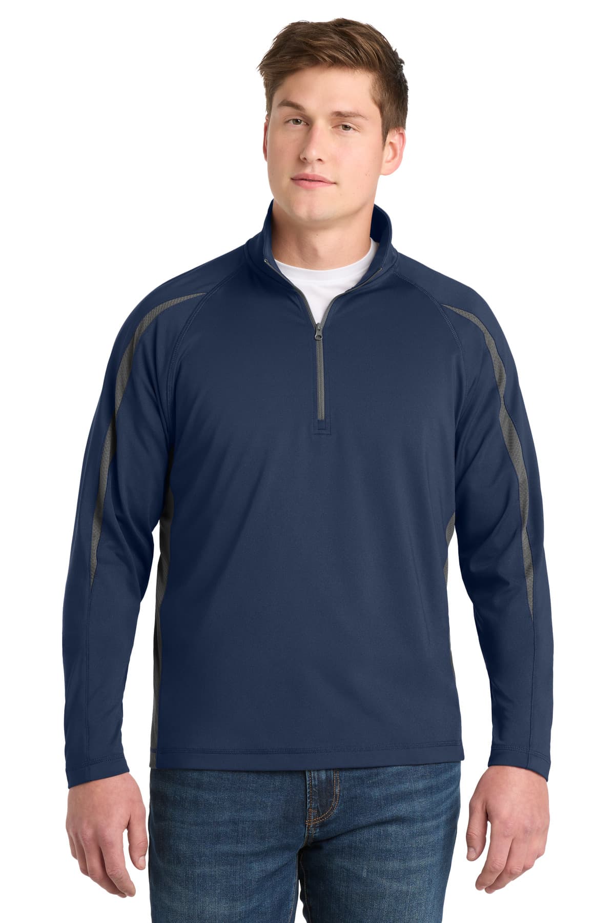 Sport-Tek ST851 in True Navy/ Charcoal Grey β custom apparel by Jam 4 Apparel