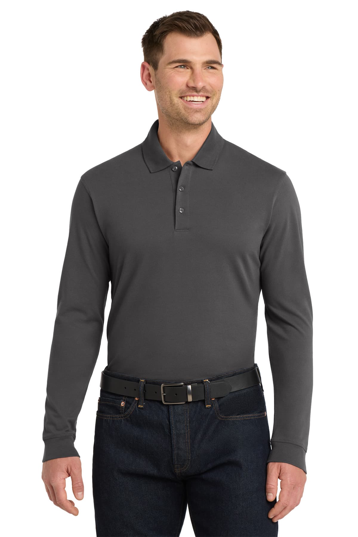 Port Authority K8000LS in Sterling Grey — custom apparel by Jam 4 Apparel