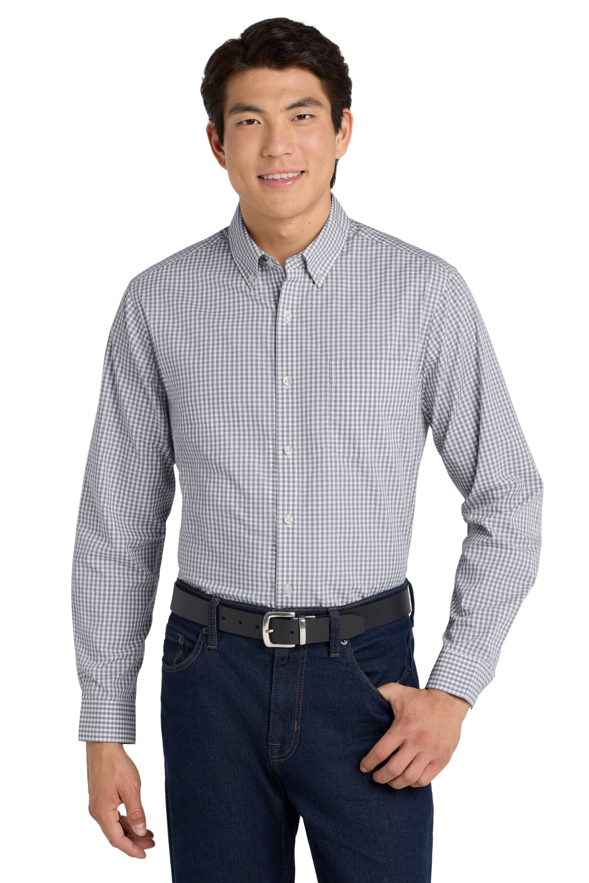 Port Authority W644 in Gusty Grey/ White — custom apparel by Jam 4 Apparel