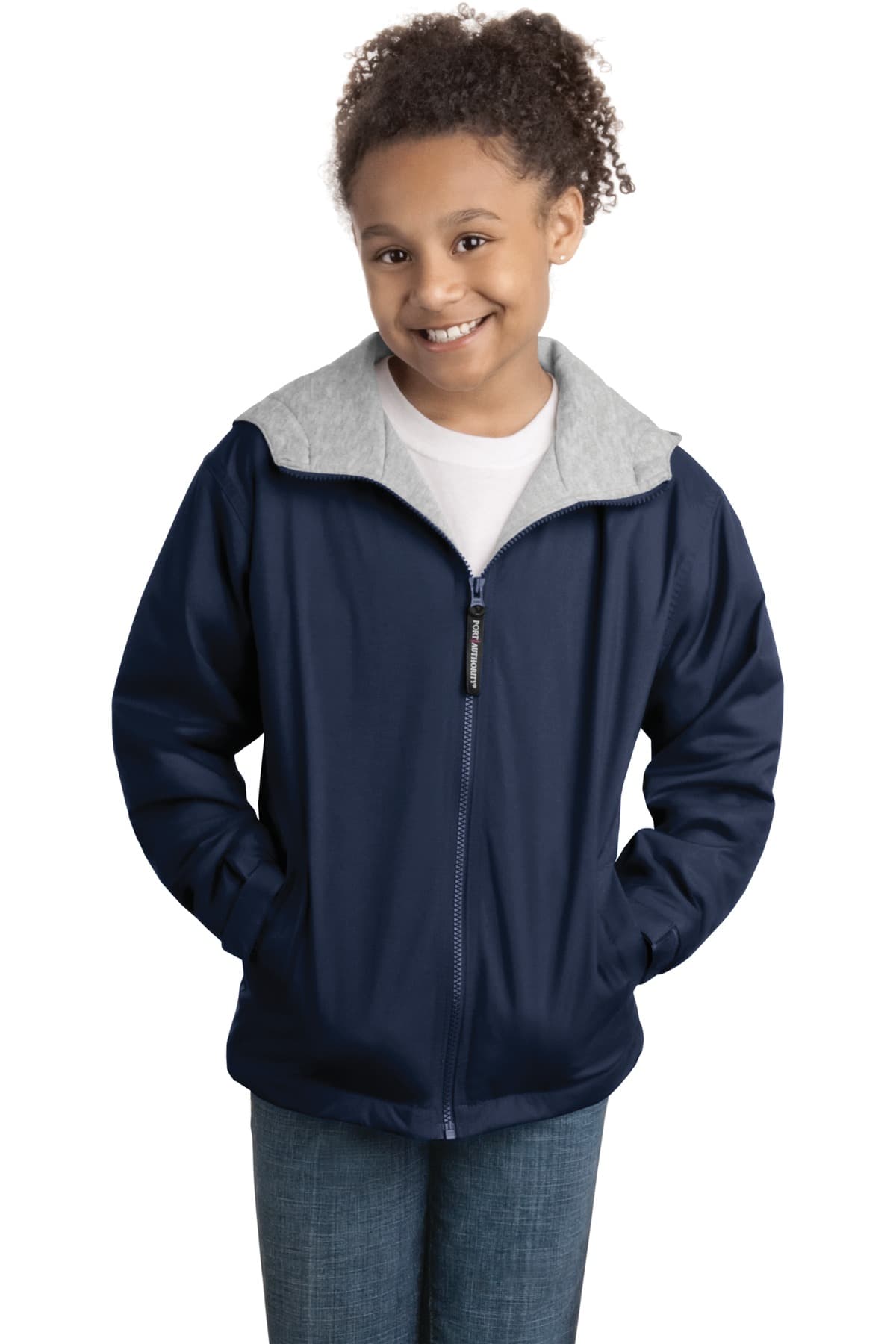 Port Authority YJP56 in Bright Navy/ Light Oxford β custom apparel by Jam 4 Apparel