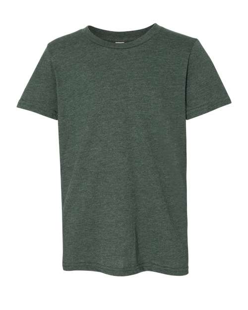 BELLA + CANVAS 3001YCVC in Heather Forest — custom apparel by Jam 4 Apparel