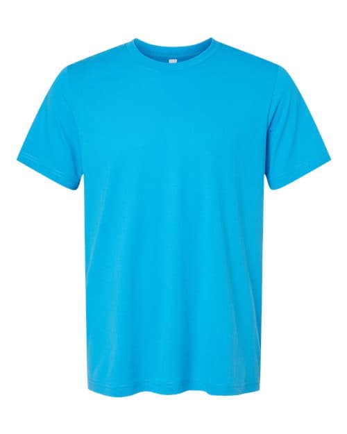 BELLA + CANVAS 3001CVC in Neon Blue — custom apparel by Jam 4 Apparel