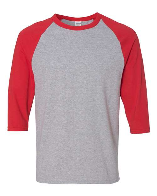 Gildan 5700 in Sport Grey/ Red — custom apparel by Jam 4 Apparel