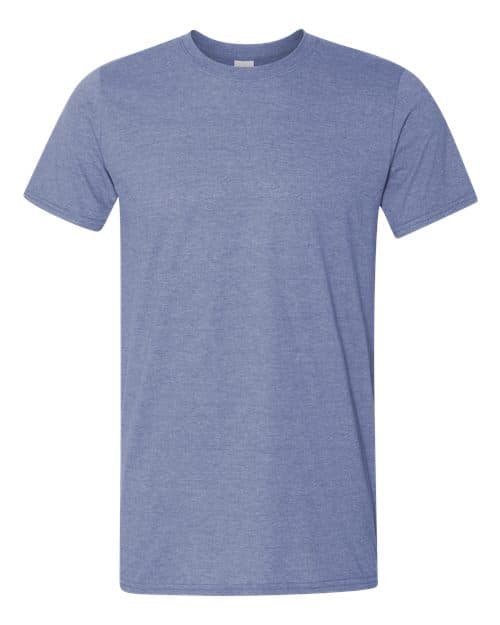 Gildan 64000 in Heather Indigo — custom apparel by Jam 4 Apparel