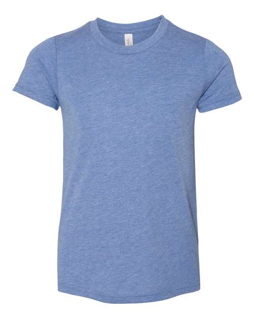 BELLA + CANVAS 3413Y in Blue Triblend — custom apparel by Jam 4 Apparel