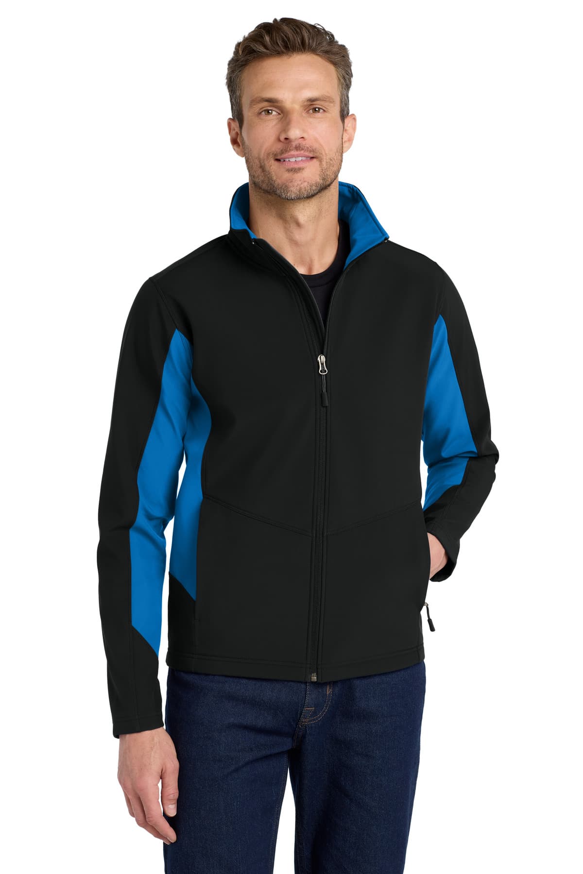 Port Authority J318 in Black/ Imperial Blue β custom apparel by Jam 4 Apparel