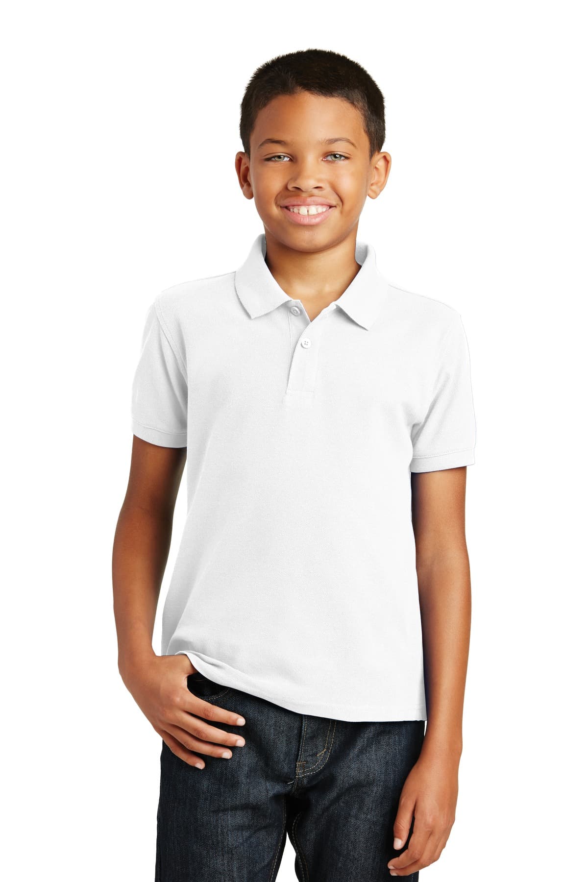 Port Authority Y100 in White β custom apparel by Jam 4 Apparel