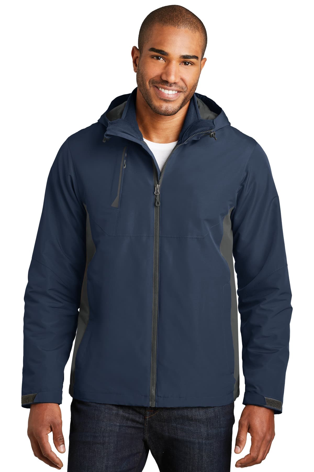 Port Authority J338 in Dress Blue Navy/ Grey Steel β custom apparel by Jam 4 Apparel