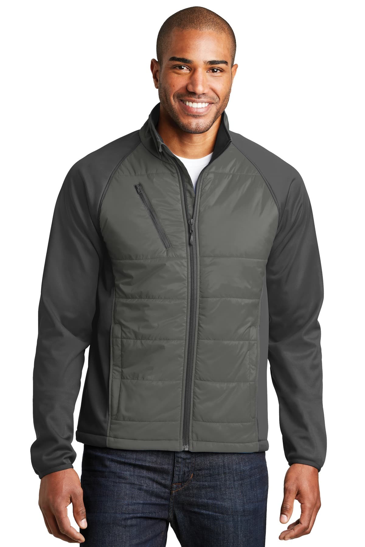 Port Authority J787 in Smoke Grey/ Grey Steel β custom apparel by Jam 4 Apparel