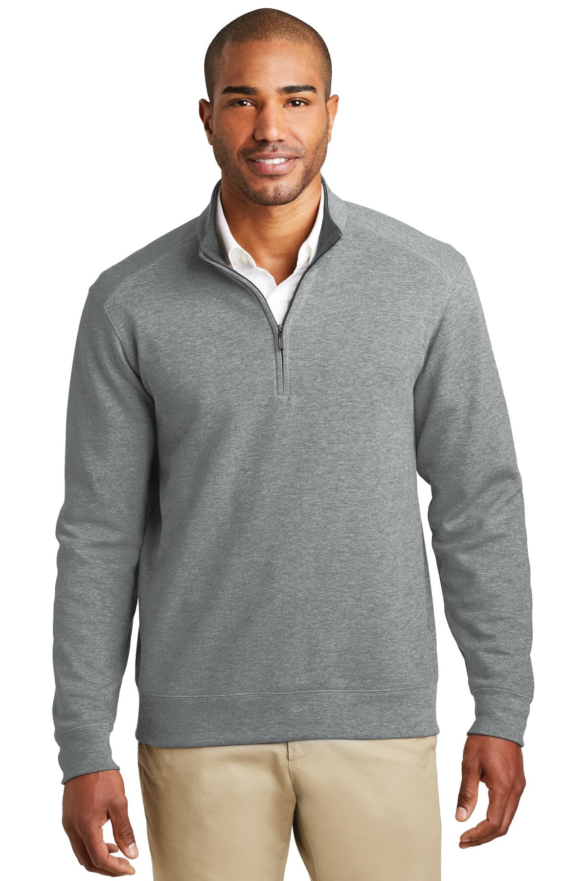 Port Authority K807 in Medium Heather Grey/ Charcoal Heather β custom apparel by Jam 4 Apparel
