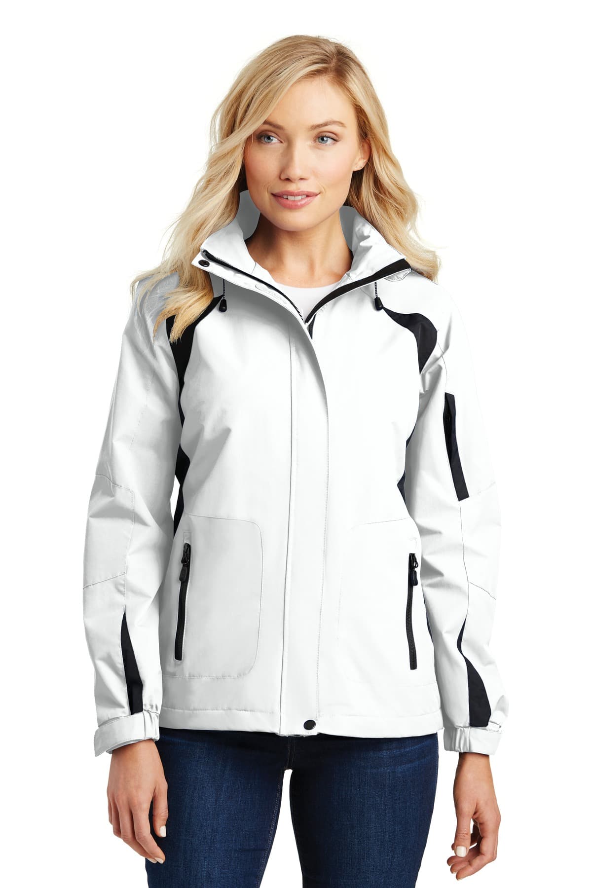 Port Authority L304 in White/ Black β custom apparel by Jam 4 Apparel