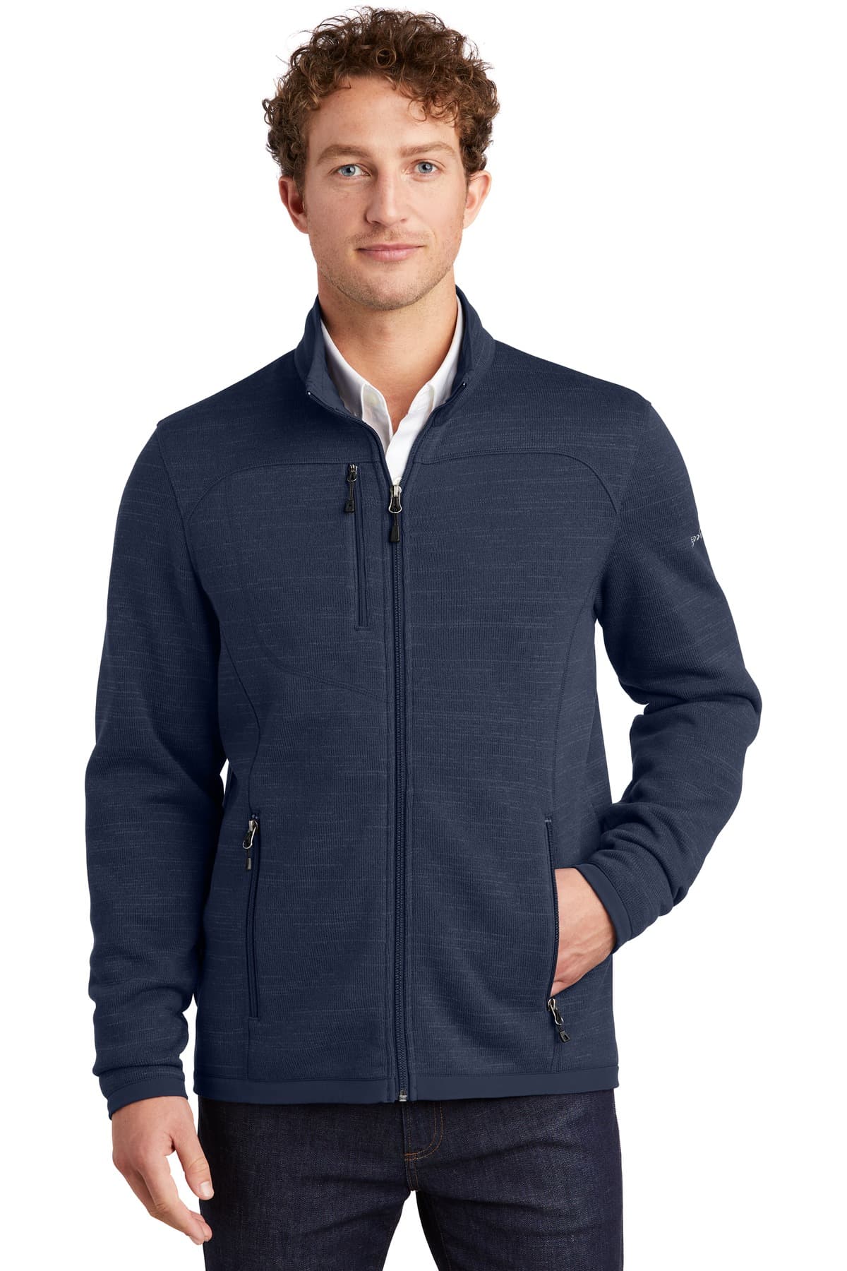 Eddie Bauer EB250 in River Blue Navy Heather β custom apparel by Jam 4 Apparel