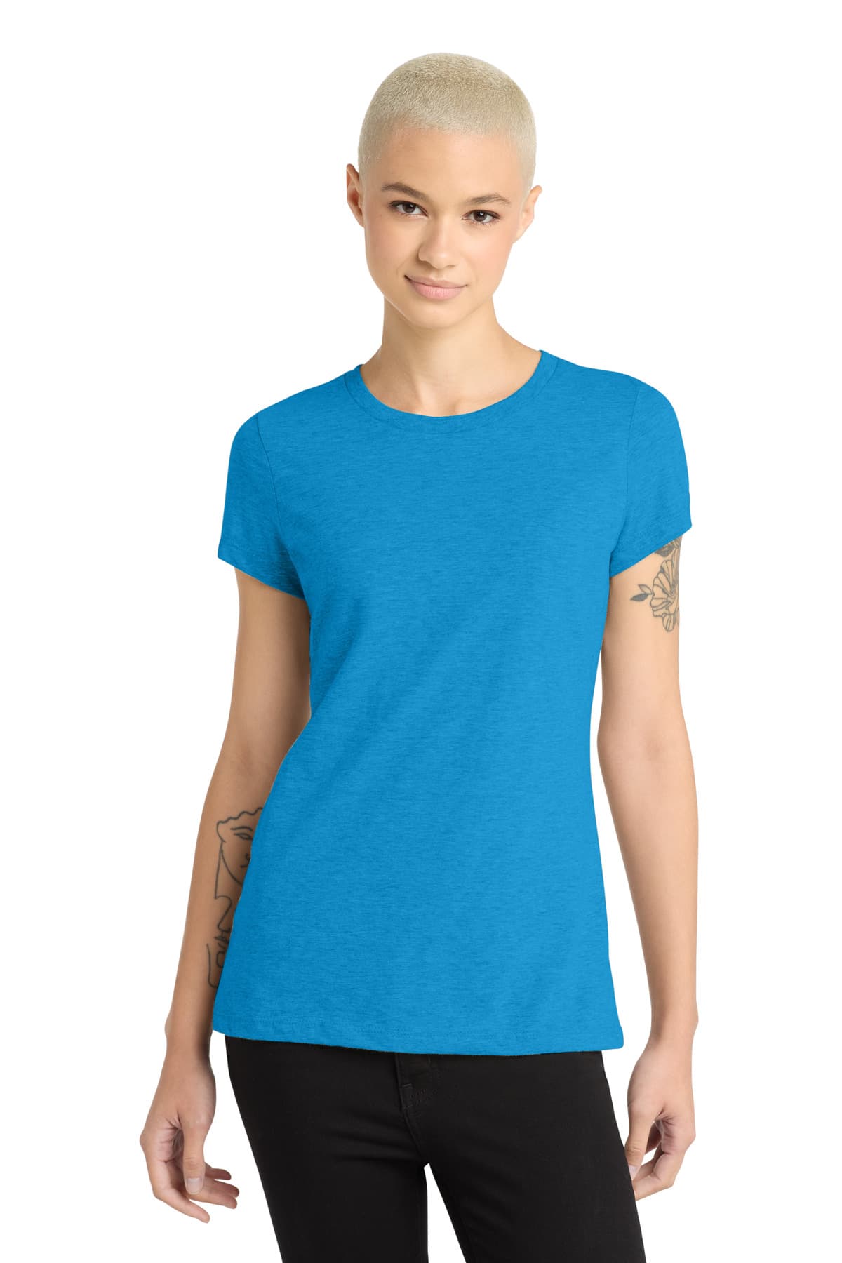 District DM108L in Heathered Bright Turquoise β custom apparel by Jam 4 Apparel