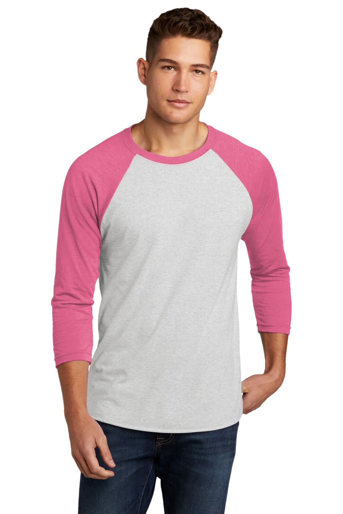 Next Level Apparel NL6051 in VTG Pink/ Hthr White β custom apparel by Jam 4 Apparel