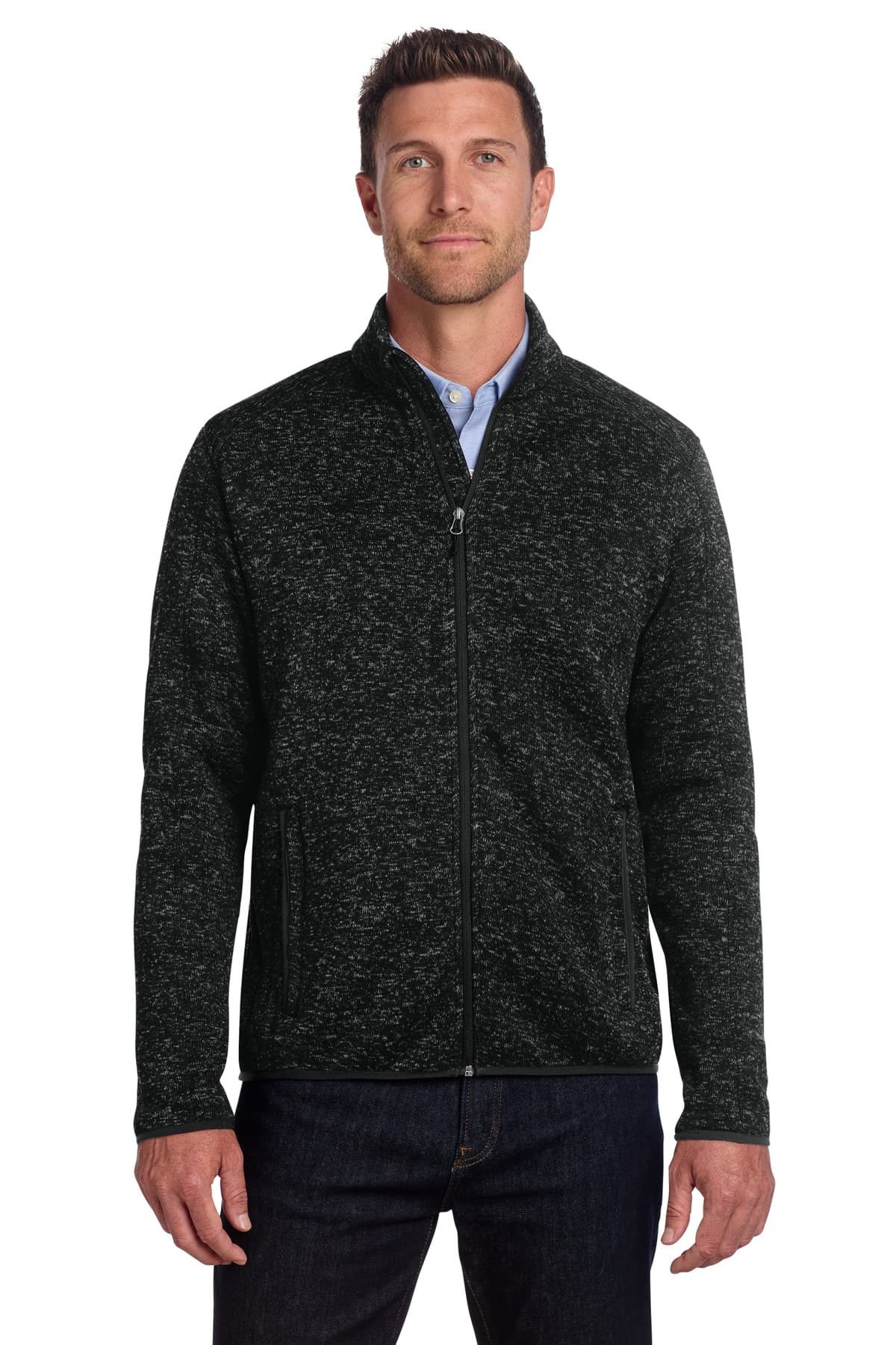Port Authority F232 in Black Heather β custom apparel by Jam 4 Apparel