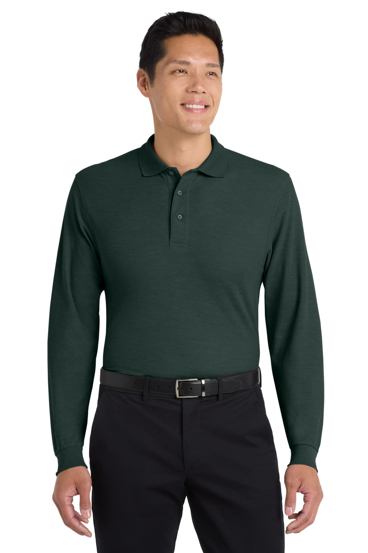 Port Authority K500LS in Dark Green β custom apparel by Jam 4 Apparel