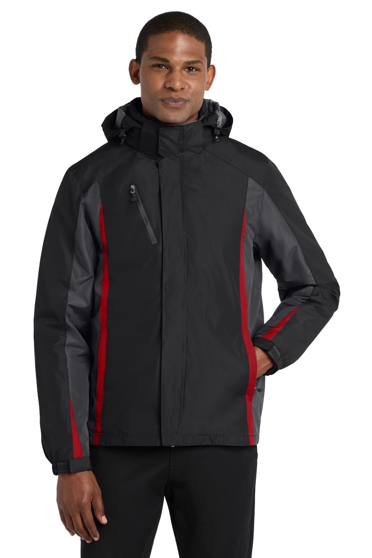 Port Authority J321 in Black/ Magnet/ Signal Red β custom apparel by Jam 4 Apparel