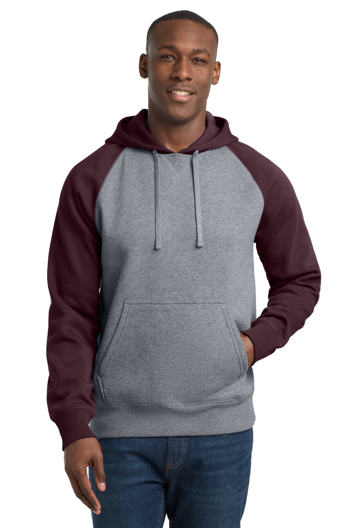 Sport-Tek ST267 in Maroon/ Vintage Heather β custom apparel by Jam 4 Apparel