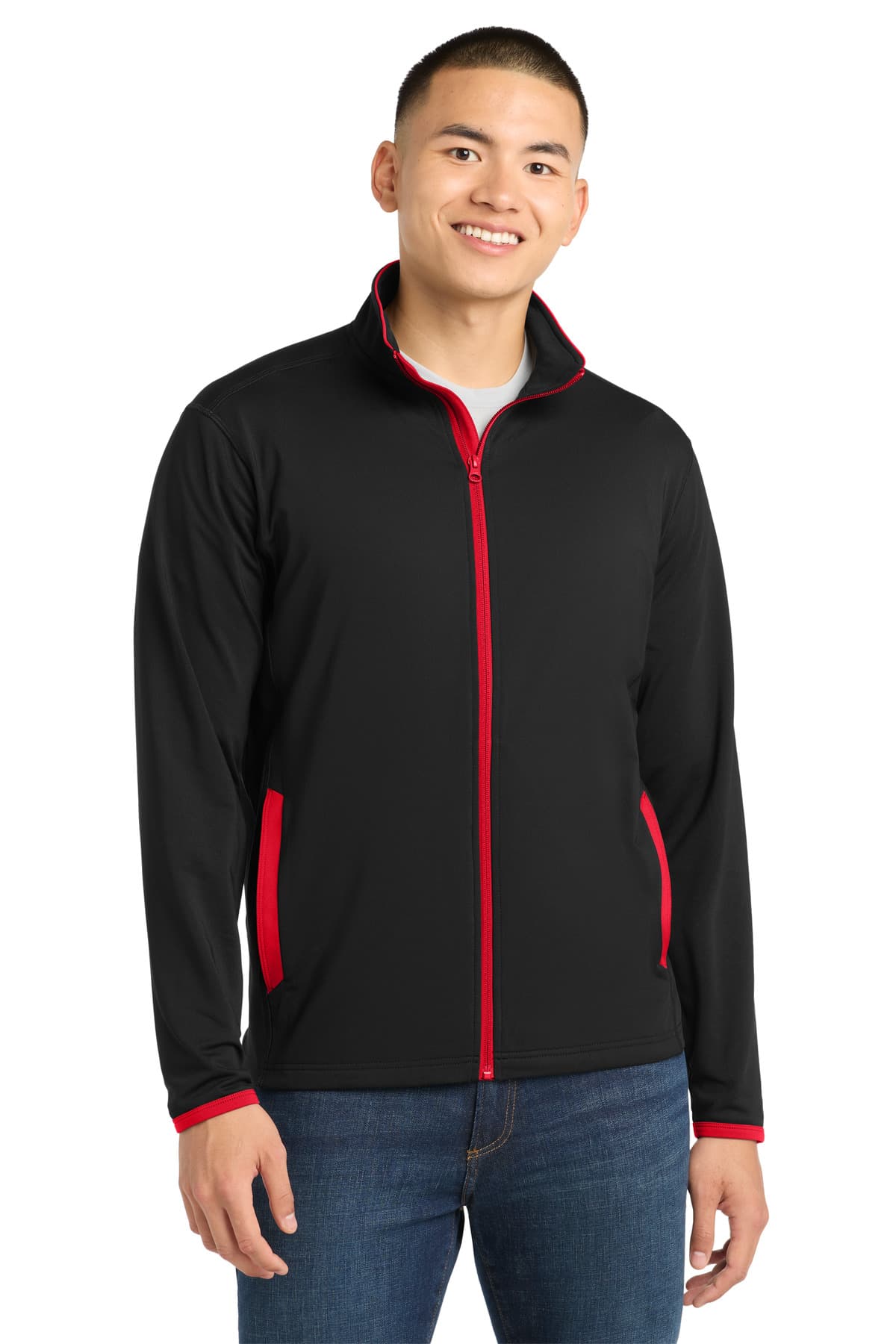 Sport-Tek ST853 in Black/ True Red β custom apparel by Jam 4 Apparel