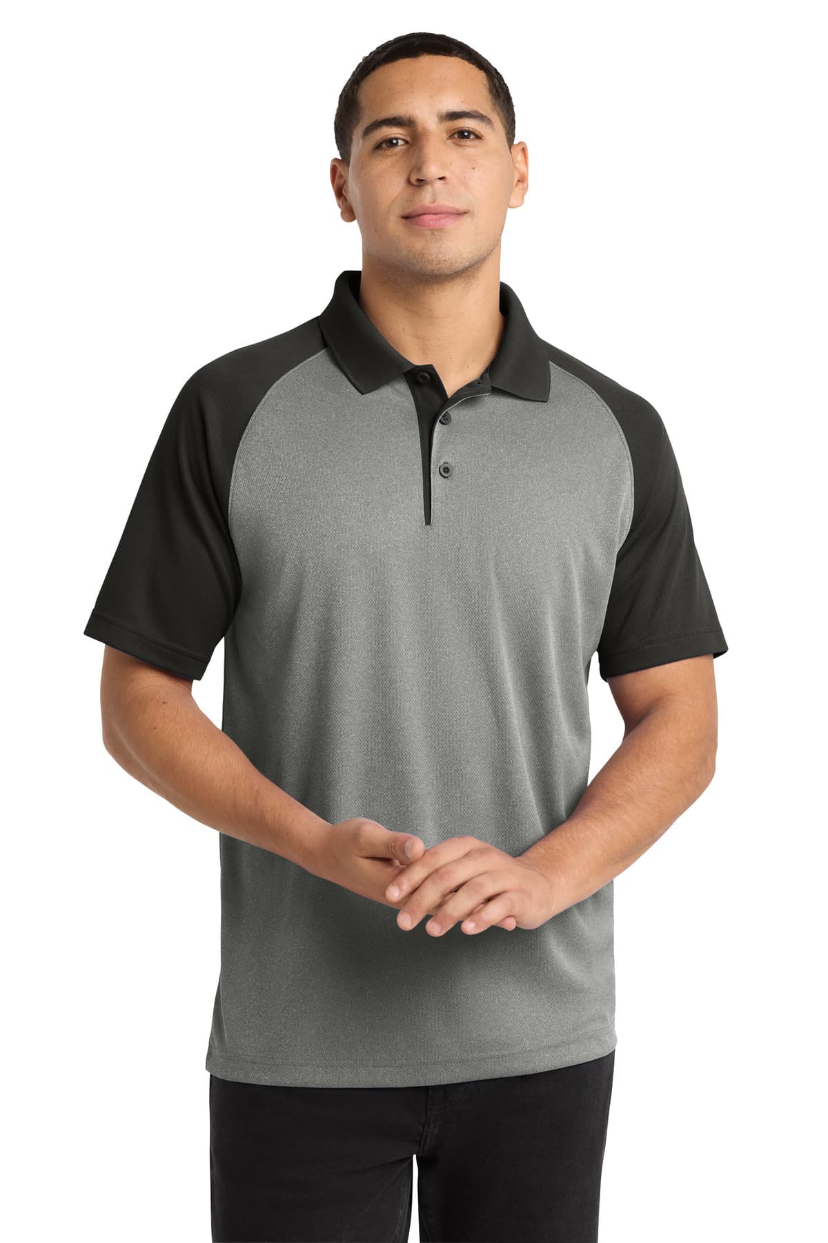 Sport-Tek ST641 in Grey Heather/ Black β custom apparel by Jam 4 Apparel