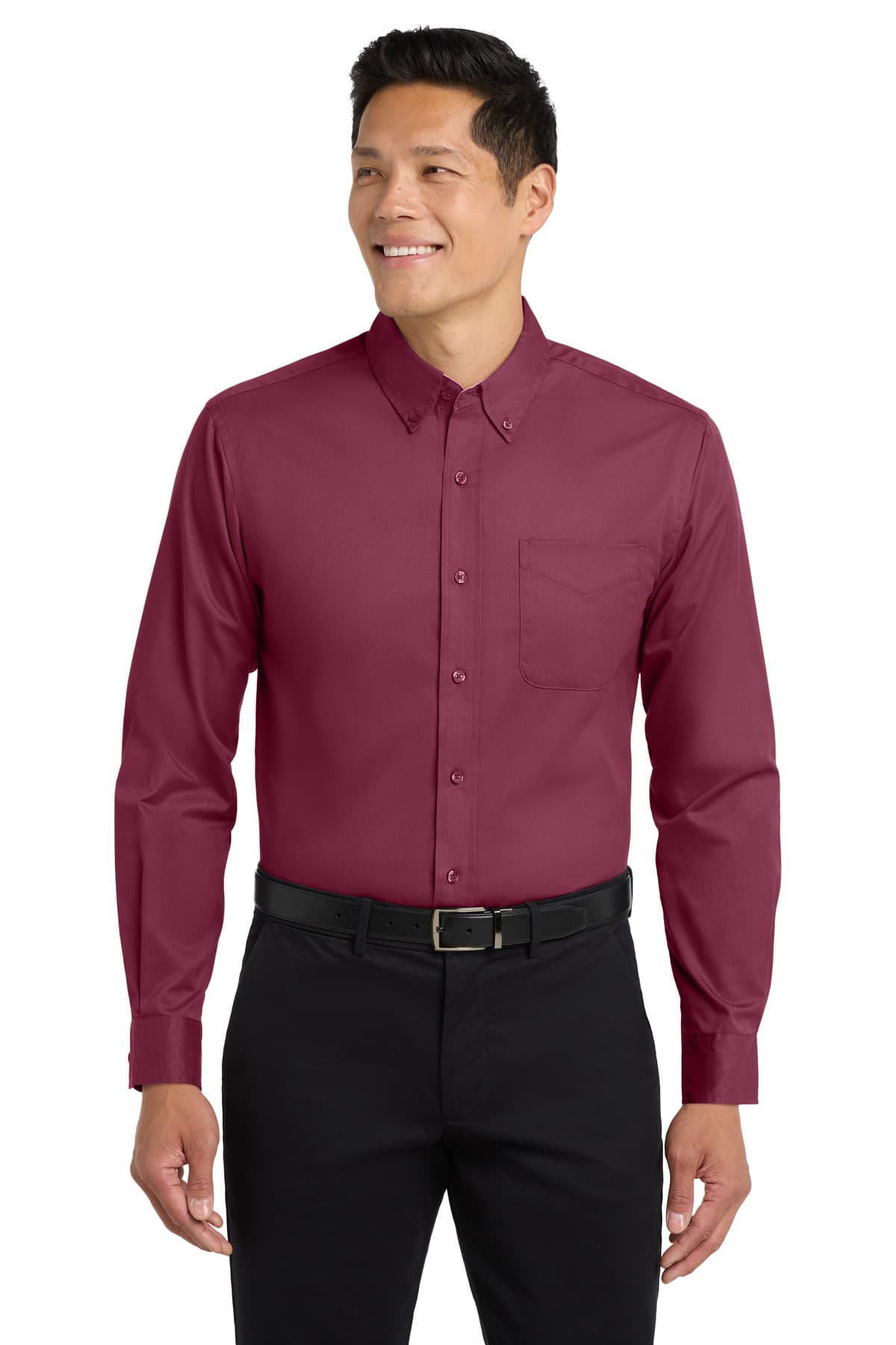 Port Authority S608 in Burgundy/ Light Stone — custom apparel by Jam 4 Apparel