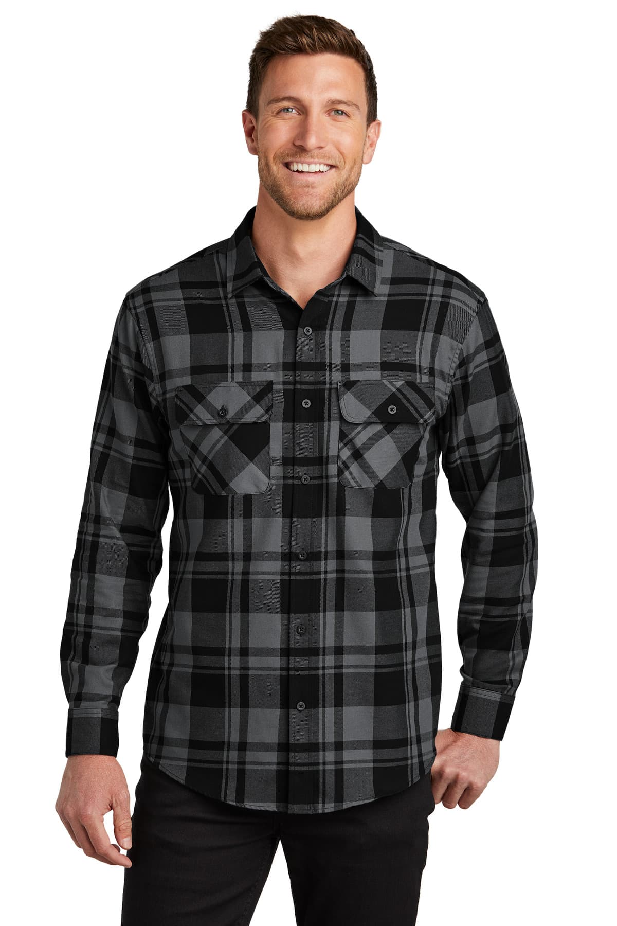 Port Authority W668 in Grey/ Black β custom apparel by Jam 4 Apparel