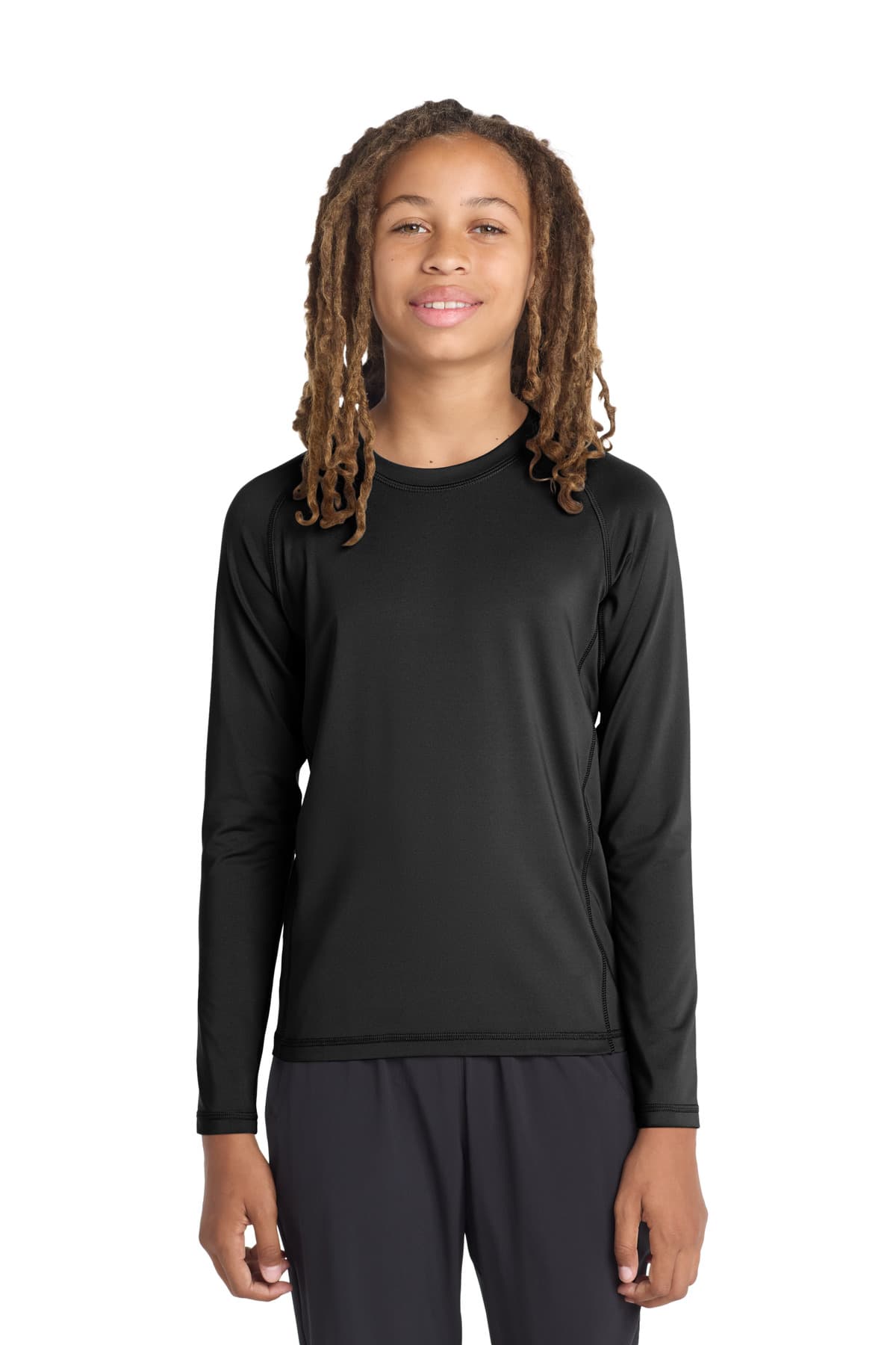 Sport-Tek YST470LS in Black β custom apparel by Jam 4 Apparel