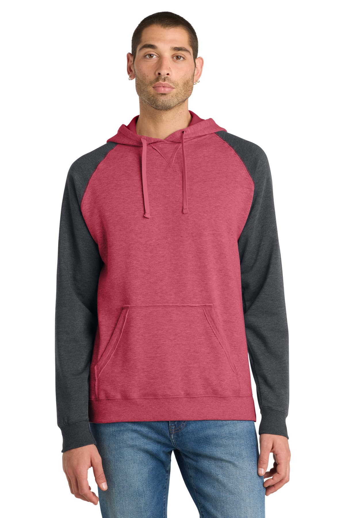 District DT196 in Heathered Red/ Heathered Charcoal β custom apparel by Jam 4 Apparel