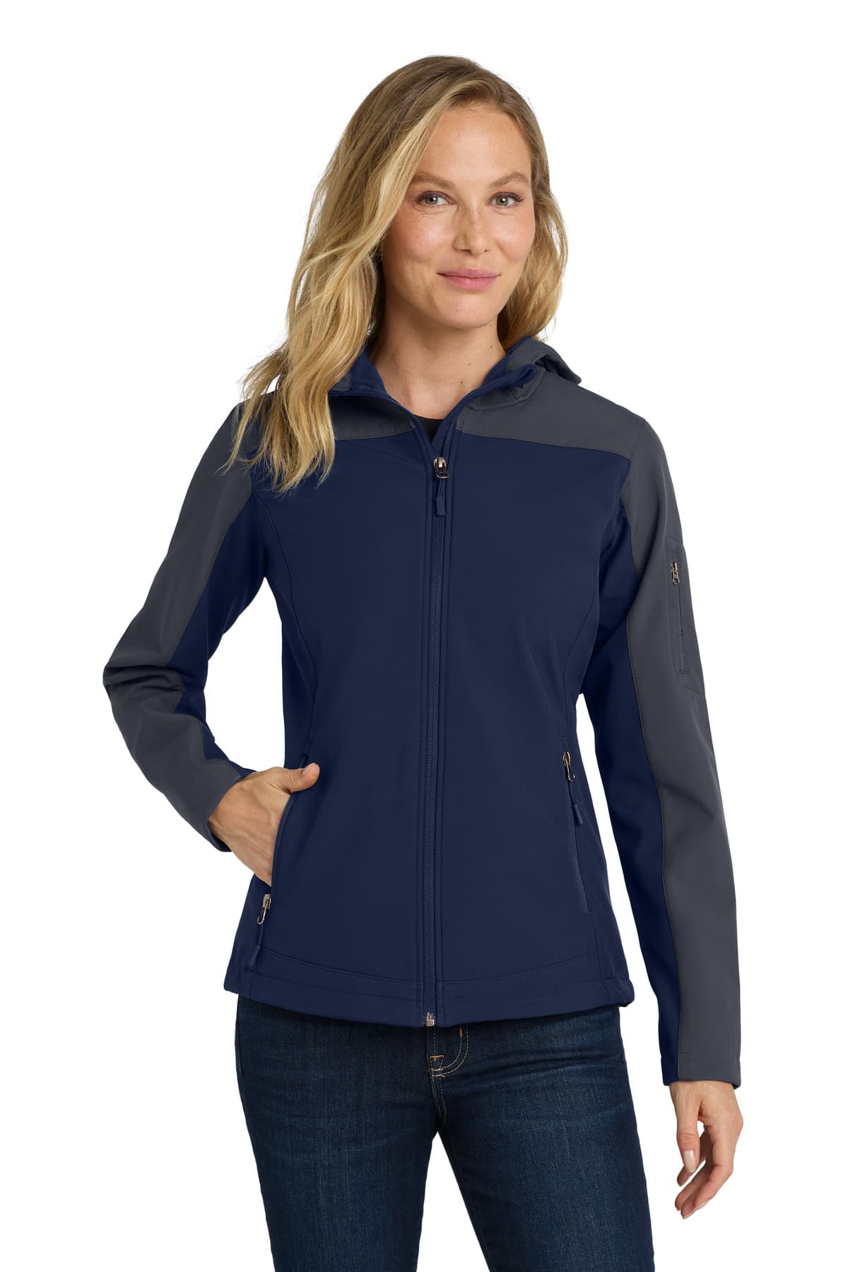 Port Authority L335 in Dress Blue Navy/ Battleship Grey β custom apparel by Jam 4 Apparel
